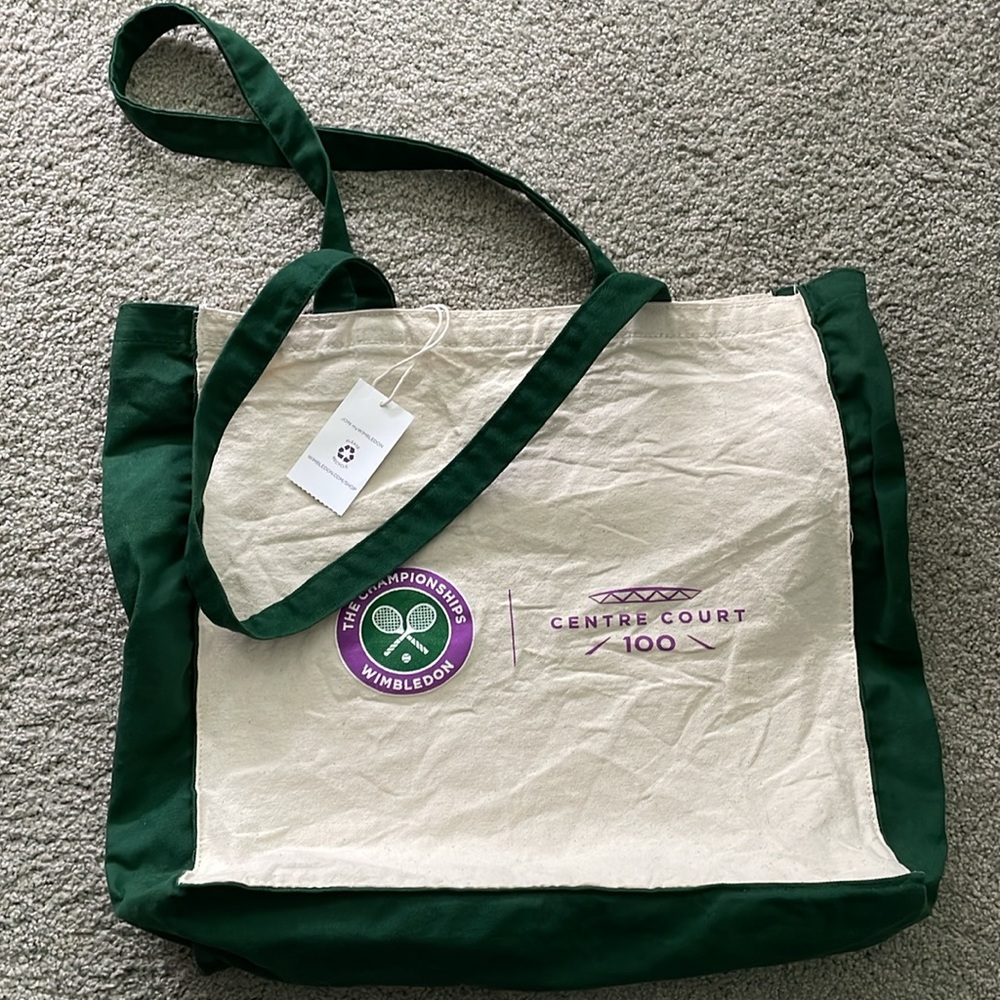 Wimbledon tennis Cream and Purple Tote Bag